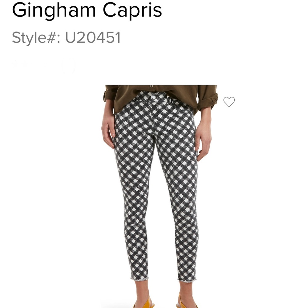 HUE Black and White Checkered Skinny Pants